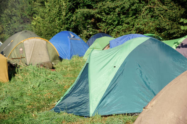 istock Tourist tents camp 1029502204