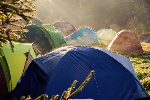 istock Tourist tents camp 1029502354