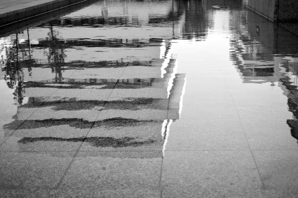 istock Modern apartment building exterior. Black and white. 1029506704