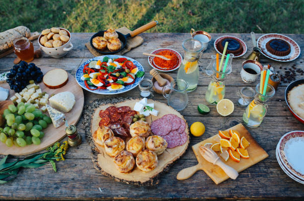 istock High angle image of a rustic, wooden food table 1029507886