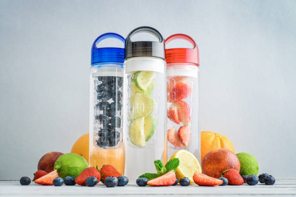 Infused detox water in bottles