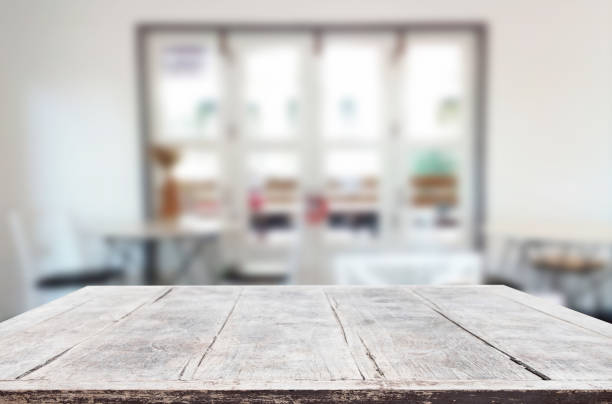 istock Close-Up Of Wooden Table At Restaurant 1029518820