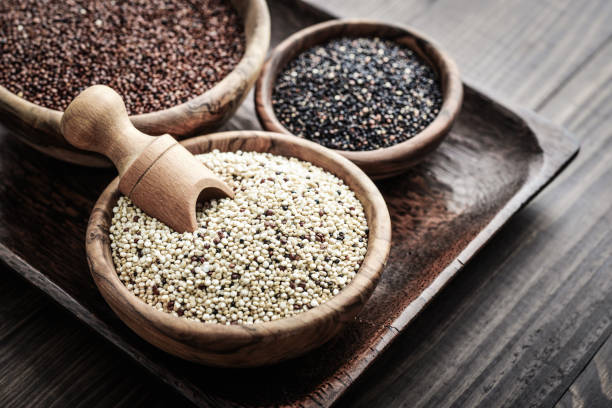 istock Different kinds of Raw quinoa seeds 1029534352