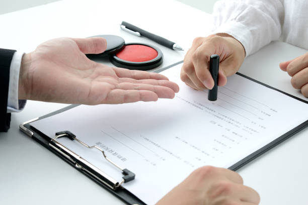 istock Making real estate contract scene in Japan 1029561900
