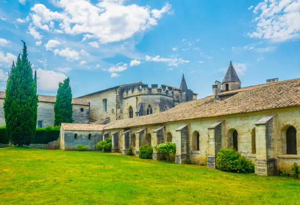 Inner courtyard of an old carthusian monastery Chartreuse de Villeneuve lez Avignon, France