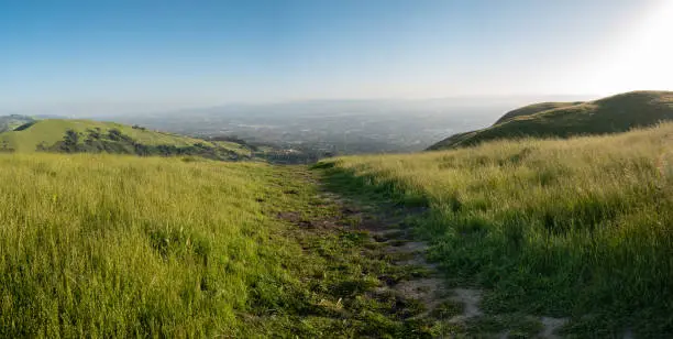 Photo of Walking Downhill Large Trail With Silicon Valley at the End