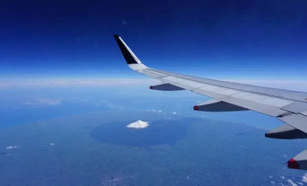 Mount Taranaki, New Zealand, seen from an air plane