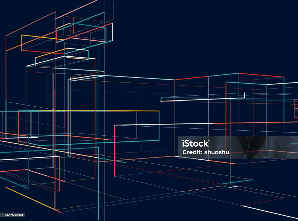 Abstract Geometric Structured Pattern Geometric Structure Pattern With Dark Background Stock Illustration ...