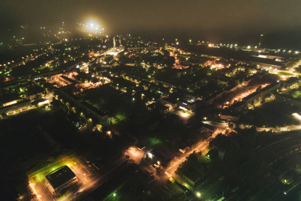 istock Aerial Townscape at Night 1029645428