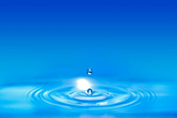 Water drop on water background