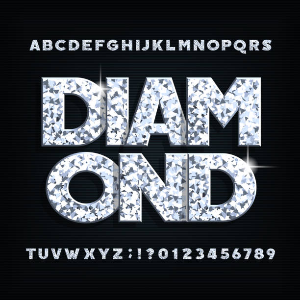 istock Diamond crystal alphabet font. Ornate shiny letters, numbers and symbols. 1029650824