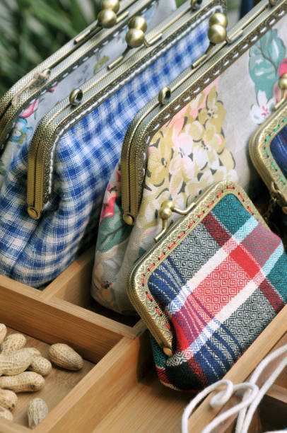 istock Handmade colorful flax handbags 1029650840