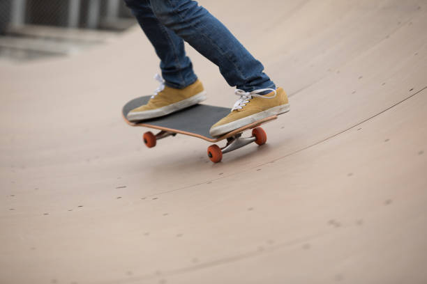 istock Skateboarding on skatepark ramp 1029657668