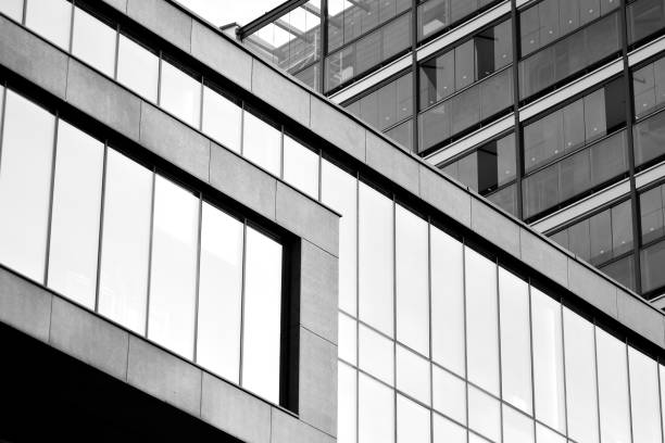 istock Modern apartment building exterior. Black and white. 1029665442