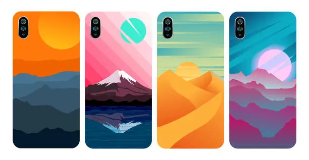 Vector illustration of Smartphone cover, Stylish colored case