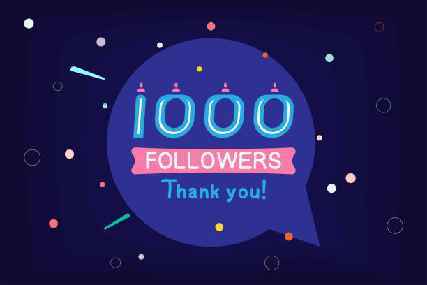 istock Thank you 1000 Followers notification. Inscription with icon for social media. Flat Vector illustration EPS 10 1029701690