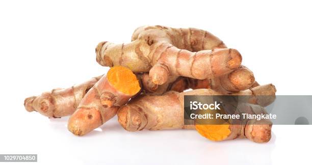 Turmeric Isolated On White Background Stock Photo - Download Image Now - Turmeric, Root, White Background