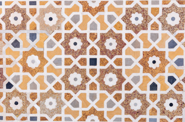 istock vintage yellow floral pattern floor tile 1029714510