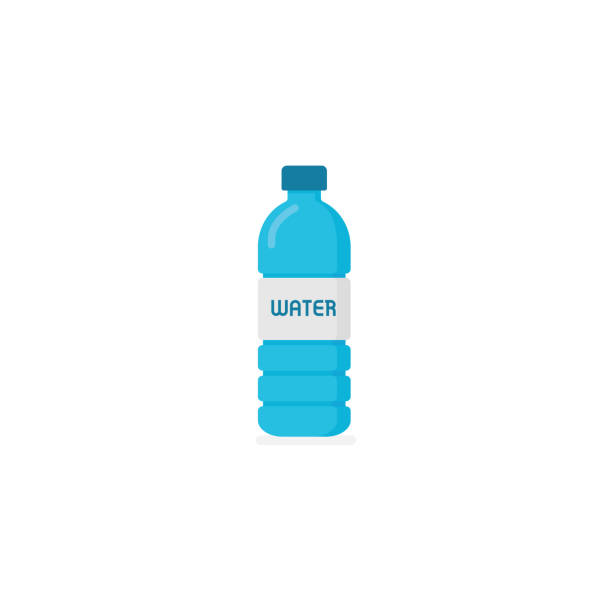 Mineral water bottle. Bottle Of Water in Flat Style vector art illustration