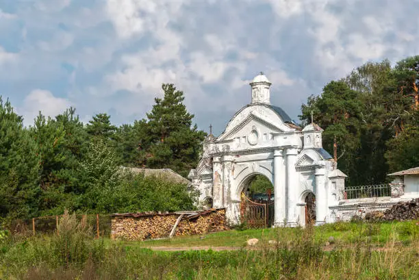 Photo of Antique entrance to the territory of the rural orthodox church