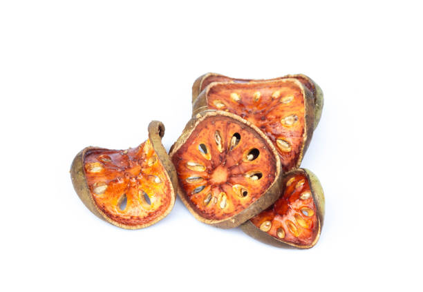 istock Medicinal Bael fruits slice on white background 1029738288