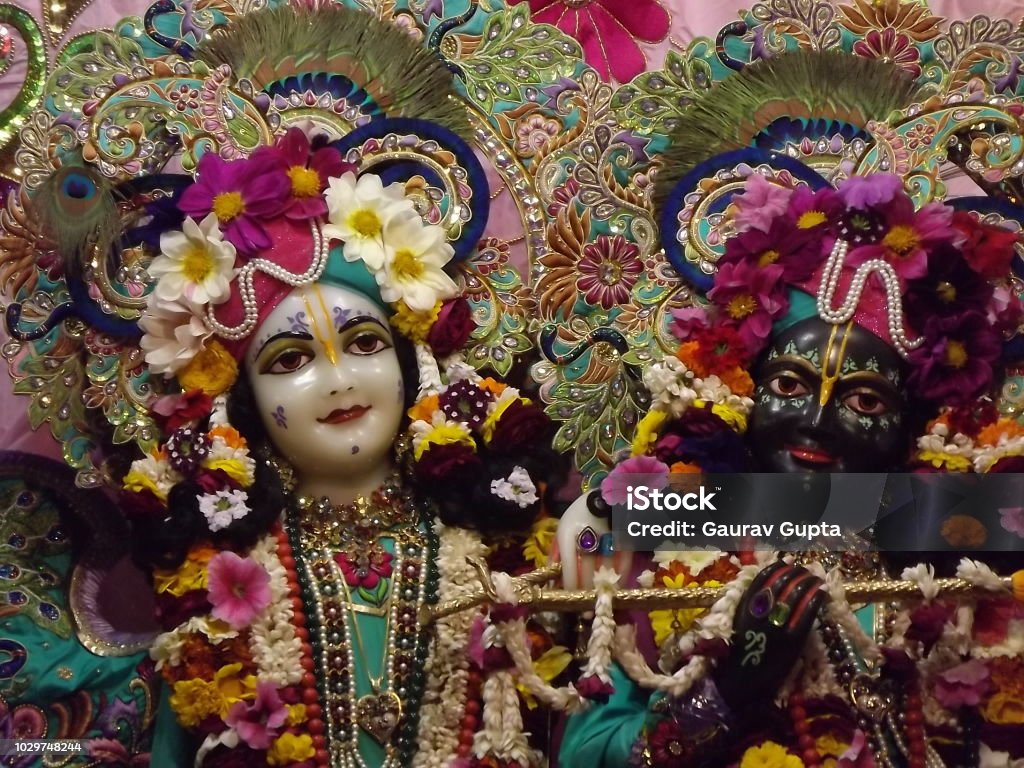 Radha Krishna Idols Vrindavan Stock Photo - Download Image Now ...