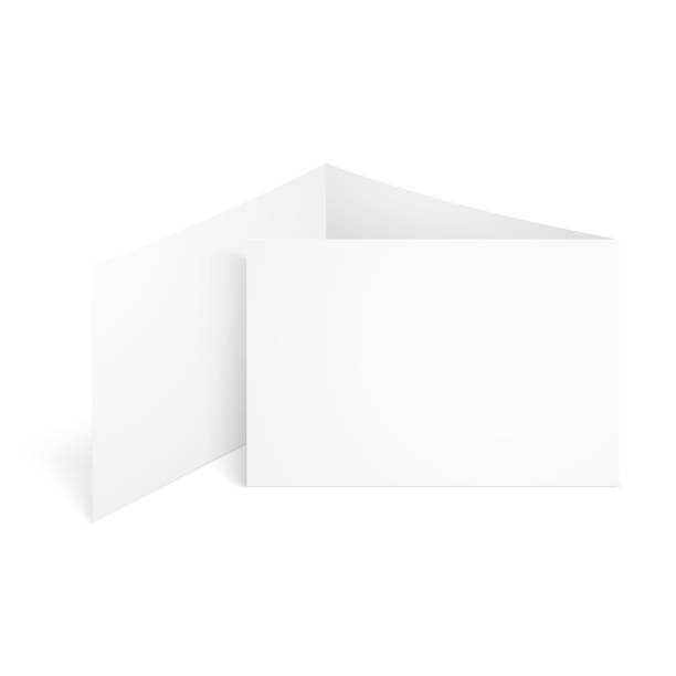 空白の白い三折り小冊子のモックアップです。ベクトル モックアップ テンプレート イラスト。 - 封筒 白点のイラスト素材／クリップアート素材／マンガ素材／アイコン素材