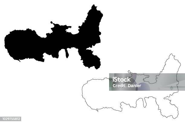 Vettore Mappa Elba - Immagini vettoriali stock e altre immagini di Isola d'Elba - Isola d'Elba, Carta geografica, Isola