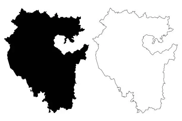 Vector illustration of Republic of Bashkortostan map vector