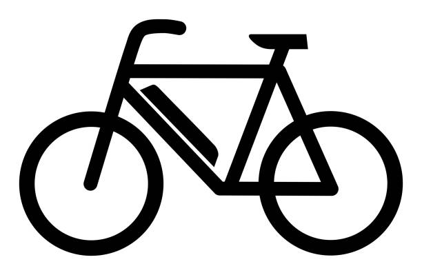 e-bike symbol s/w mit akku - bicycle wheel stock-grafiken, -clipart, -cartoons und -symbole