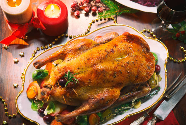 istock Baked Christmas duck 1029765832