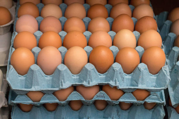 istock Chicken Eggs in Borough Market, London 1029774510