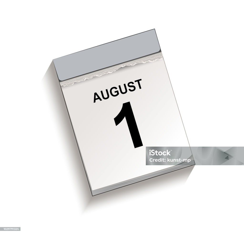 Kalender Tearoff Kalender Met De Datum 1 Augustus Stockvectorkunst en beelden van - iStock