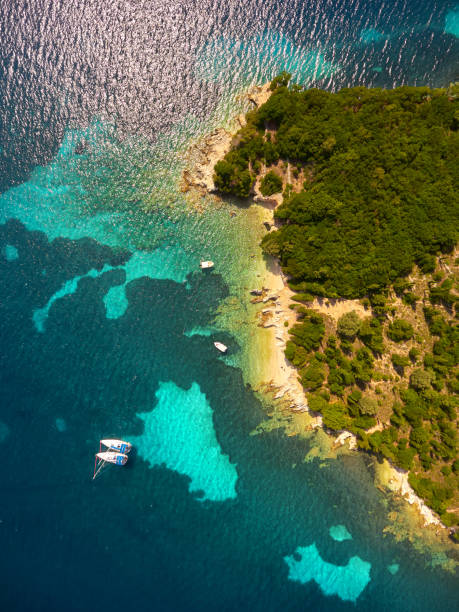 istock Aerial view of Thilia's coastline. 1029795062