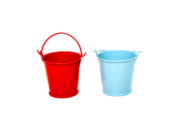 istock metal bucket decorative isolated on white background. 1029801476