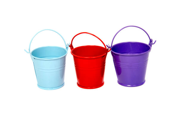 istock metal bucket decorative isolated on white background. 1029804774
