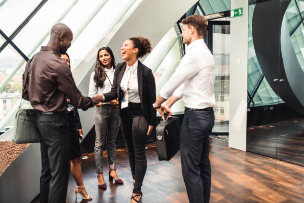 istock Business partners walk along the corridor 1029807738