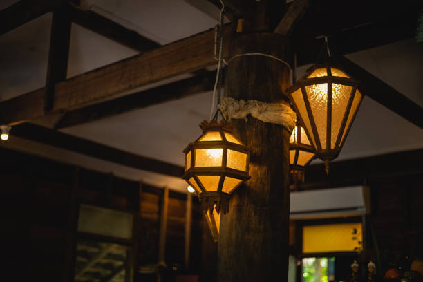 istock vintage wall lamp and warm light 1029808058