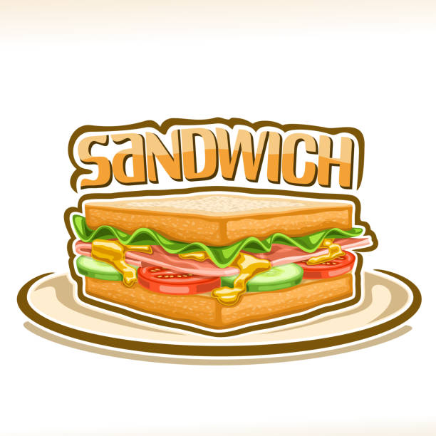 vektor-plakat für sandwich - sandwich bacon lettuce and tomato delicatessen bacon stock-grafiken, -clipart, -cartoons und -symbole