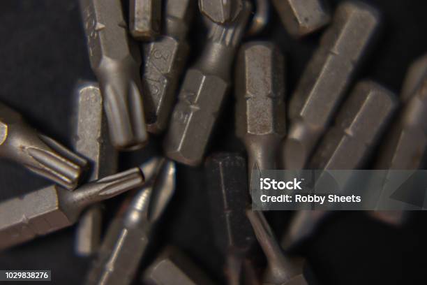 A Collection Of Drill Bits Stock Photo - Download Image Now - Adjustable Wrench, Ammunition, Army