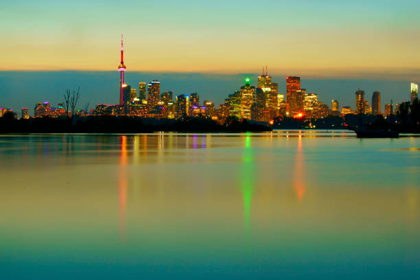 istock Toronto Skyline under Cloudy Sky at Dusk 1029844886