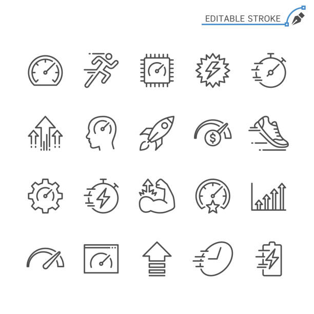 Performance line icons. Editable stroke. Pixel perfect. Simple vector line Icons. Editable stroke. Pixel perfect. sports icons stock illustrations