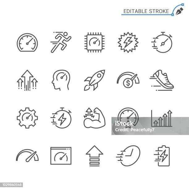 Performance Line Icons Editable Stroke Pixel Perfect Stock Illustration - Download Image Now