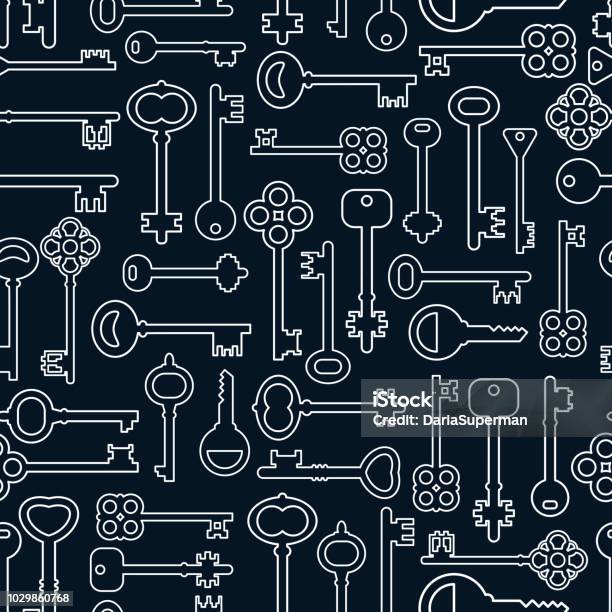 Key Cut Pattern Seamless Pattern With Keys Vector Background Stock Illustration ...