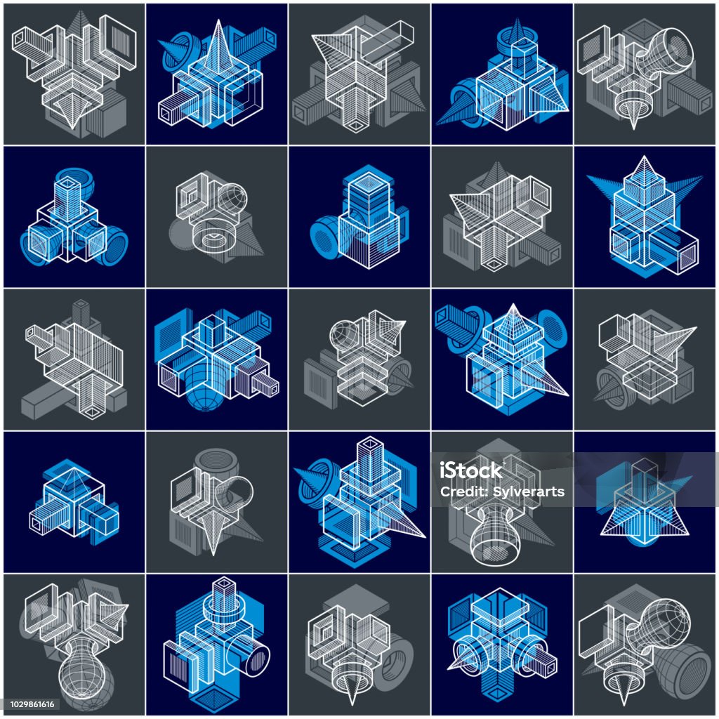 Engineering Basic Shapes Engineering Abstract Geometric Shapes Simple Vectors Set Stock ...