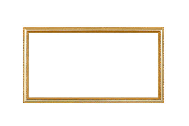istock Golden picture photo frame isolated on white background 1029870116