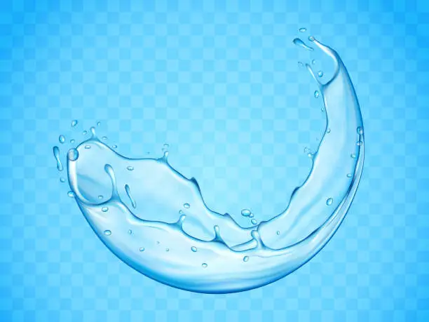 Vector illustration of Moment of motion of splashing water or bubble dash