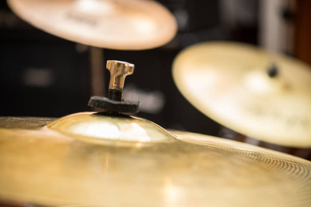 istock Drum bronze cymbal plate close up rythm concept 1029879256