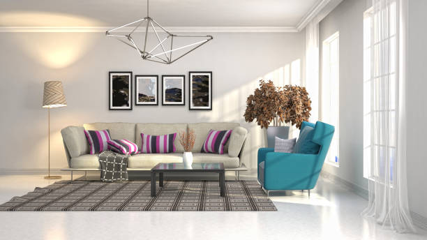 istock Interior of the living room. 3D illustration 1029880366