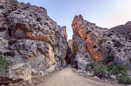 Amazing view of tripiti gorge,located in south Crete near the village of Lentas and ends at the beach of Tripiti .